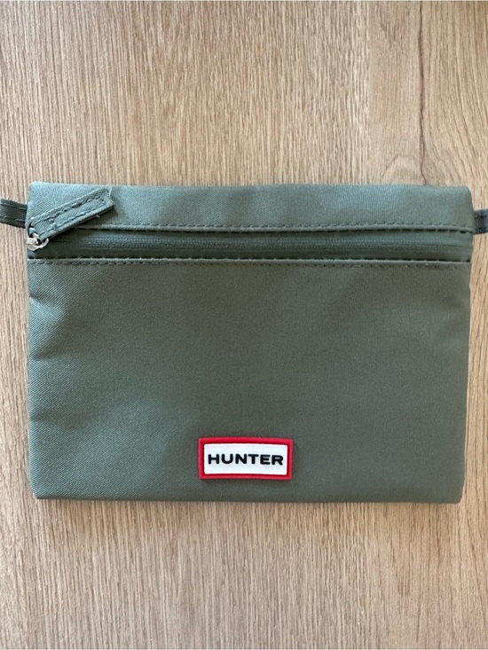 Hunter Other - Hunter Olive Zip Pouch with Red Logo Trim